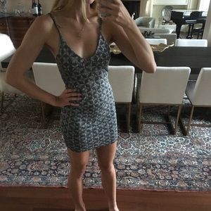 Silver pattern sparkle holiday party dress